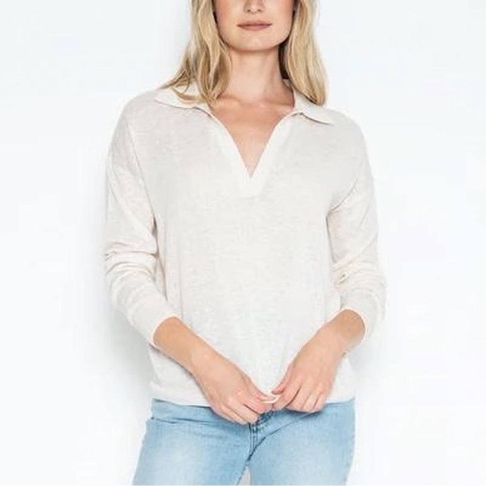One Grey Day Bianca Sweater Polo Womens Size S - NWT